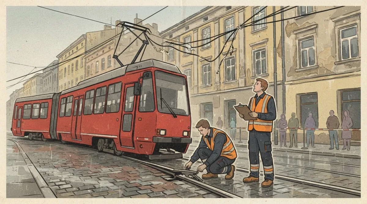 Wykolejenie tramwaju w Łagiewnikach, utrudnienia do środy